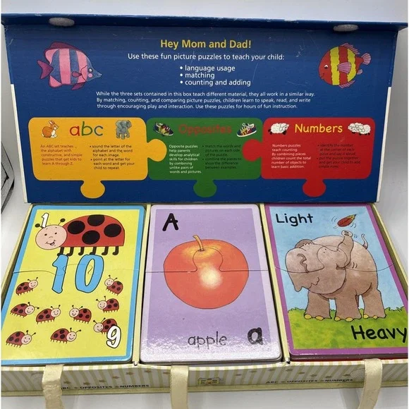 Easy Learning Flashcard Puzzles Language & Math Fun‎ Learning! Pre- Owned - Picture 5 of 10